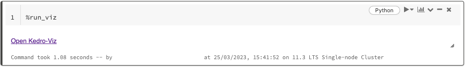 Kedro-Viz link rendered in a Databricks notebook