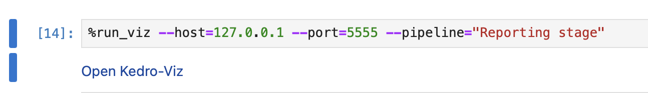 Open your project's Kedro Viz inside a new tab